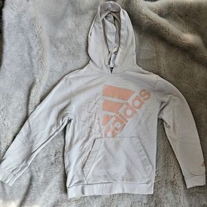 Adidas Beige and Peach Hoodie S